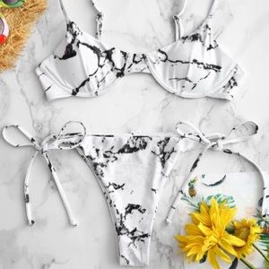 ZAFUL marble underwire bikini